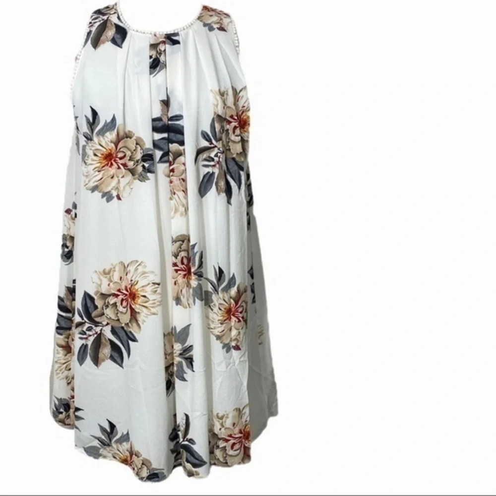 Umgee off white summer floral swing dress size small